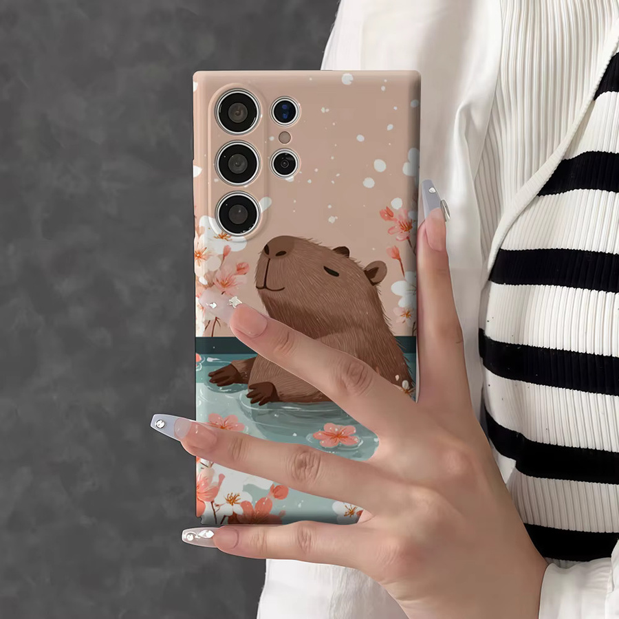 Stoßfeste Doppelschicht Handyhülle mit Capybara Kirschblüten Design für Samsung Galaxy S26 S25 Ultra S24 S23 Ultra Plus, Mehrfarbig - Bild 5
