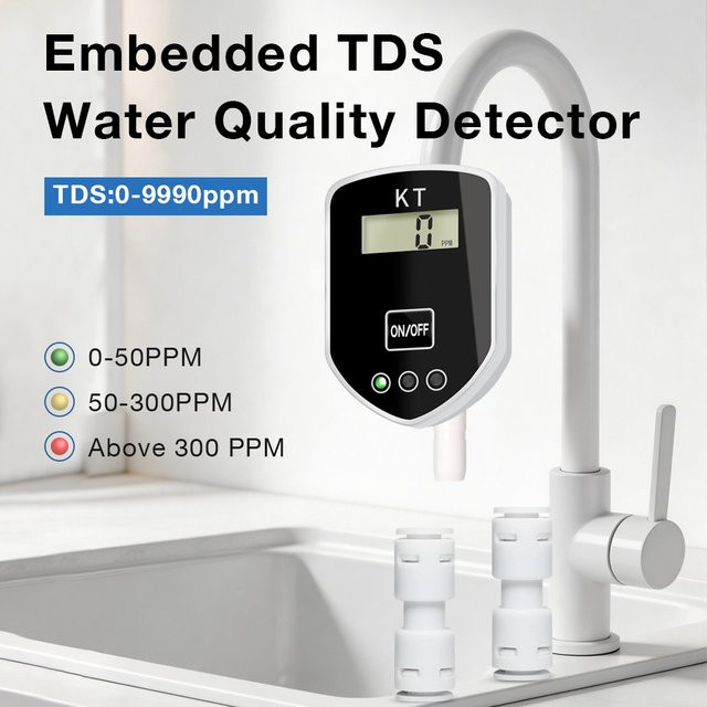 JUANJUAN TDS-Monitor zur Echtzeitmessung der Wasserqualität für den Haushalt, 0-999 PPM, Schwarz - Bild 1