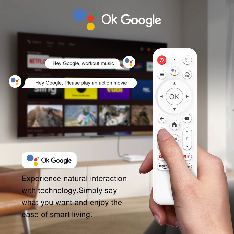 H96 MAX M20 Android TV Stick mit Amlogic S905L Quad Core, 4K UHD, Dual WiFi 2.4G/5G, Bluetooth und Sprachassistent Fernbedienung in Weiß - Bild 5