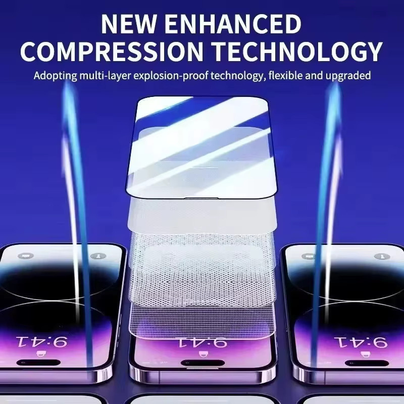 Staubfreies gehärtetes Glas Display-Schutzfolie für Apple iPhone 11 bis 17 Pro Max, transparent - Bild 3