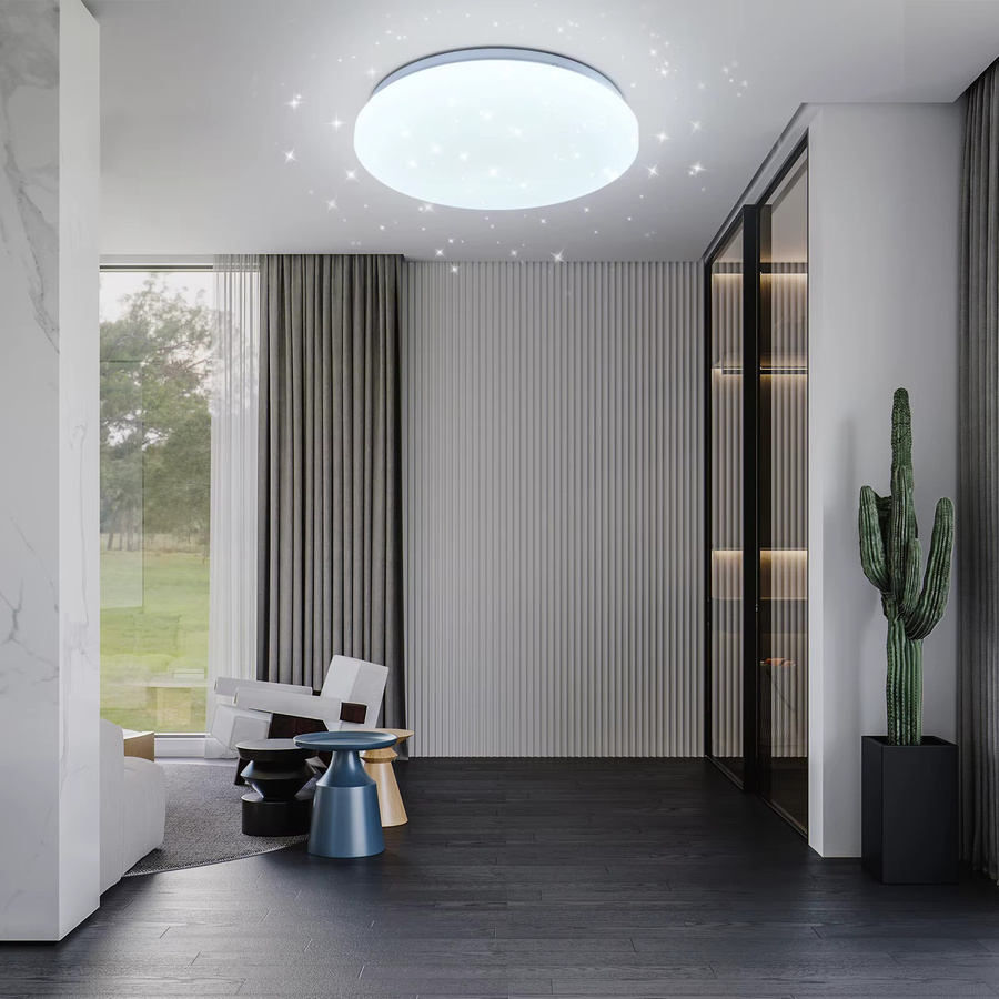 Oraymin LED-Deckenleuchte rund in Weiß, 24 W, 2400 lm, dimmbar mit Fernbedienung, Durchmesser: 28 cm - Bild 5