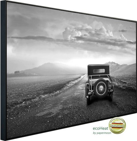 papermoon EcoHeat Infrarotheizung Landschaft mit Auto in Bunt mit Matt-Effekt, App-Steuerung und Überhitzungsschutz - Bild 1