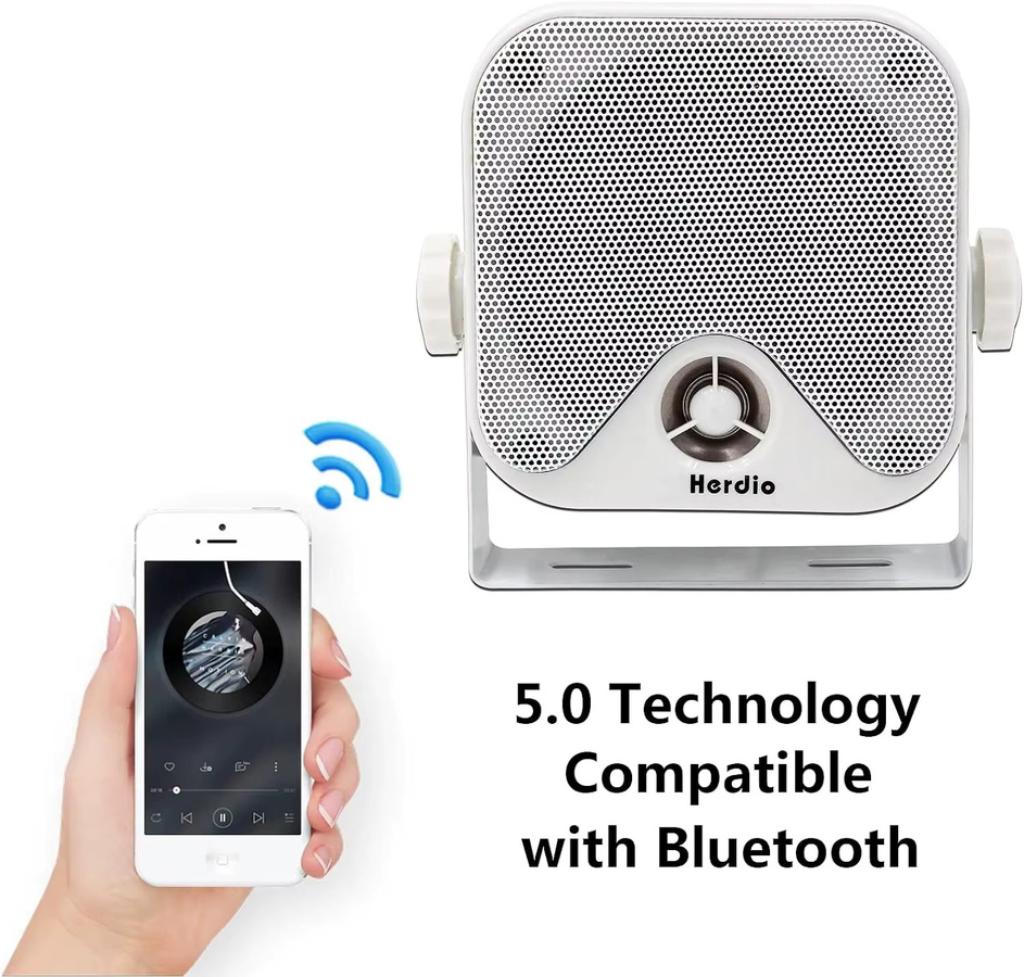 Herdio 4 Zoll Marine Bluetooth-Lautsprecher 120W für Boot, Wohnmobil und Geländefahrzeuge in Schwarz oder Weiß - Bild 3