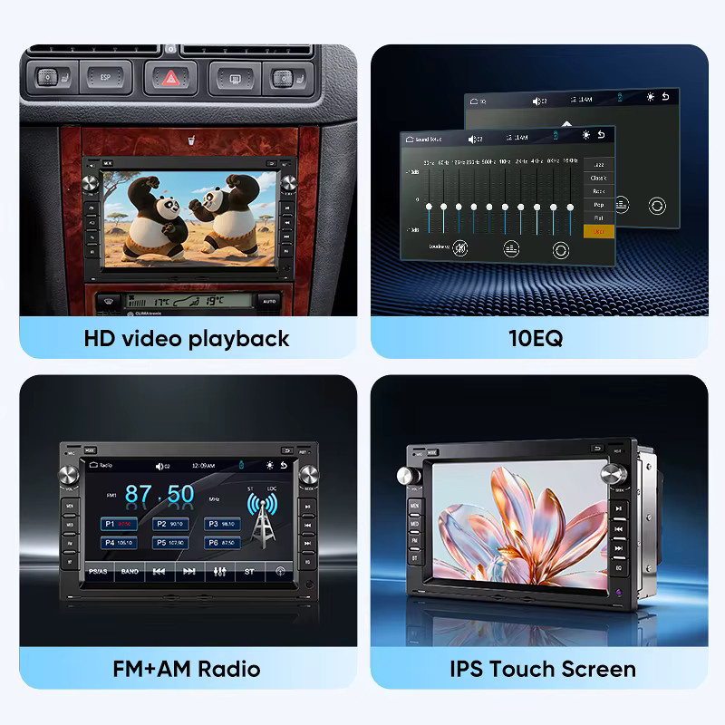 AINAVI 7 Zoll 2 Din Autoradio mit Wireless Carplay und Android Auto, IPS Touchscreen, Bluetooth 5.0, Schwarz, passend für VW Golf 4, Jetta MK4, Passat B5, Multivan T5, Polo 4, Seat Leon und Skoda EOS - Bild 5