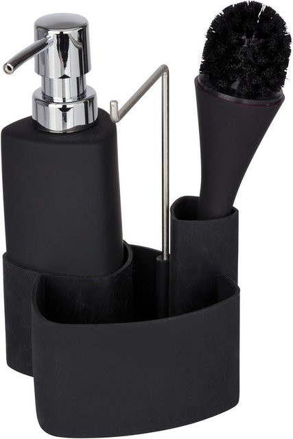 WENKO Spül-Set Empire mit Spülbürste in Schwarz, B/T/H: 19 x 11 x 12,5 cm - Bild 1