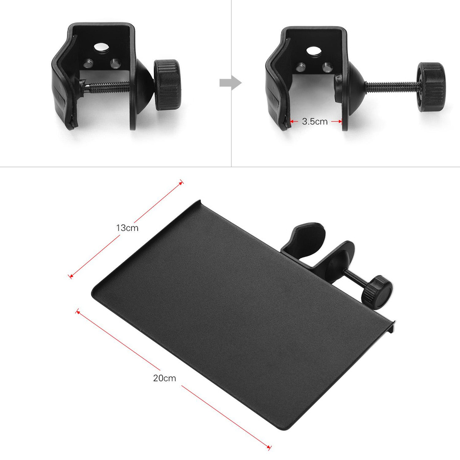 Andoer Universeller Mikrofonständer zum Anklemmen aus Metall in Schwarz - Bild 3