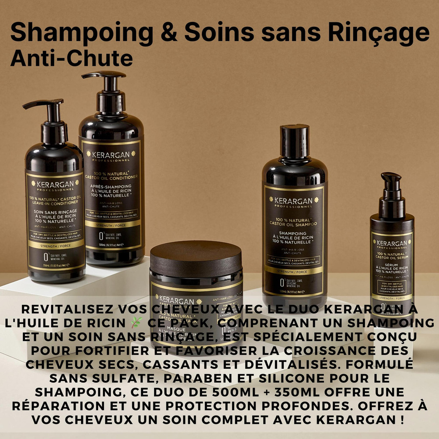 Kerargan Anti-Haarausfall-Shampoo und Rizinusöl-Leave-In-Duo, 850 ml, Damen - Bild 2