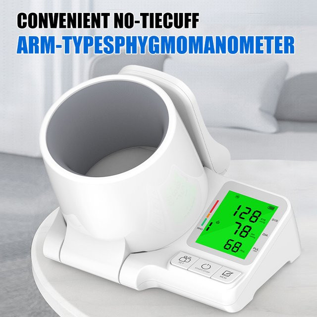 Aique Klinik Digitales Oberarm-Blutdruckmessgerät Automatisches Tensiometer in Weiß - Bild 1