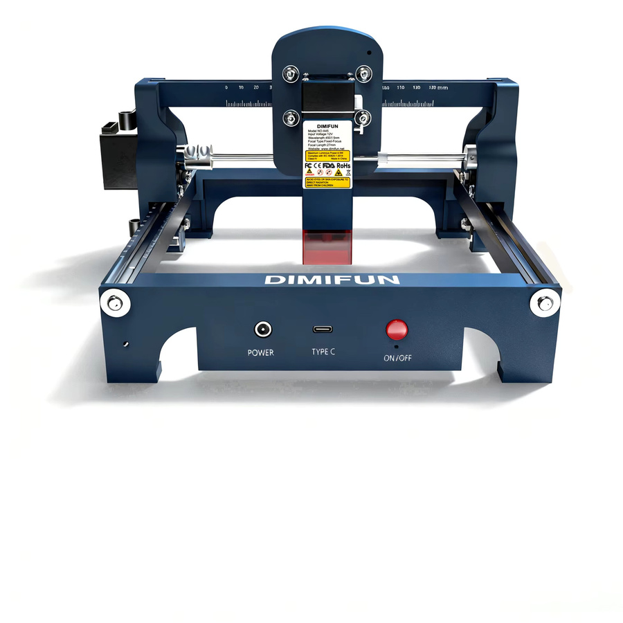 DIMIFUN Mini Tragbare Lasergravurmaschine mit blauer LED, 2,5/4,5W 450nm DIY Gravurgerät für Holz, Leder und Edelstahl, Farbe: Blau, B/T/H: 26,0 x 21,4 x 15,0 cm - Bild 4