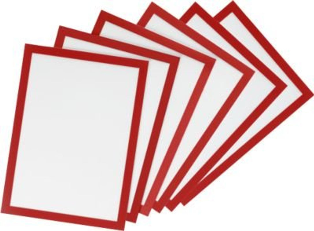 Durable Duraframe Inforahmen DIN A3, rot, 6 Stück, selbstklebend mit aufklappbarer Front und entspiegeltem Glas für die Wandmontage - Bild 1
