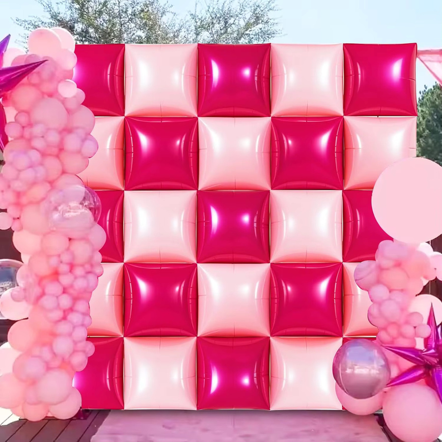 25 Stück Quadratische Folienballons von DUTRIEUX in Rot und Grün für DIY Wandbögen bei Hochzeit, Geburtstag oder Party - Bild 4
