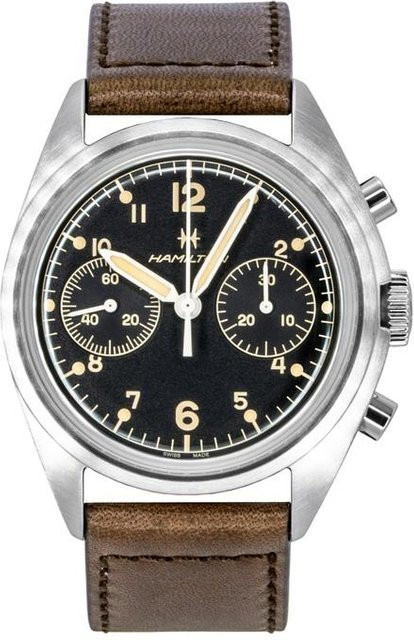 Hamilton Chronograph, Handaufzug, Edelstahl, 40 mm, Leder, Herren - Bild 1