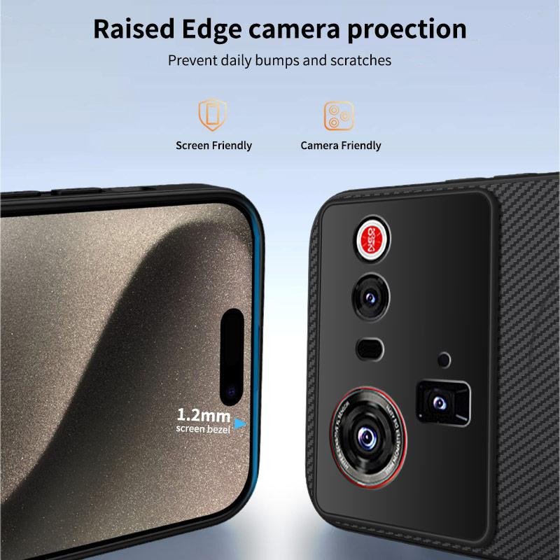 Stoßfeste Magnetische Handyhülle mit Kohlefaser-Textur für ZTE Nubia Z80 Ultra 5G, kabelloses Laden möglich - Bild 2