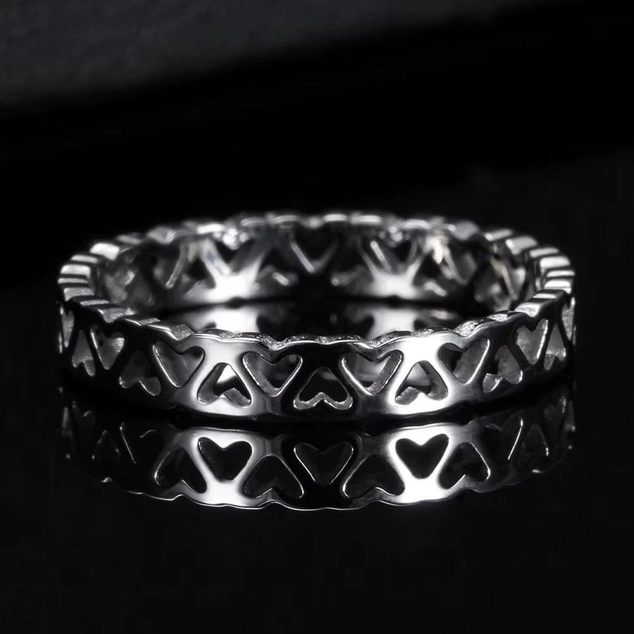 VQYSKO Liebesherz-Ring Edelstahl, Silber, Damen - Bild 2