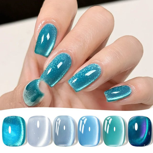 BORN PRETTY Nagellack Gel, Blau, Schimmernd, 10 ml - Bild 1