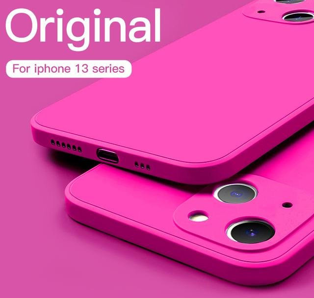 Yoxier Flüssigsilikon Handyhülle für iPhone 11 12 13 14 15 Pro Max Mini XR Plus SE 2020 in Pink - Bild 1