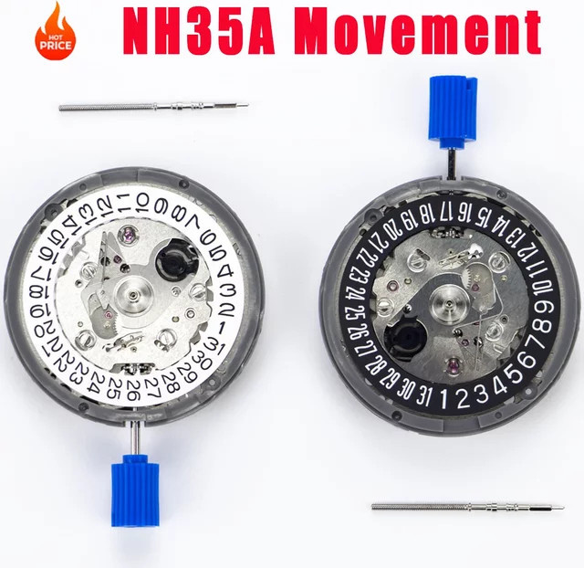 CAOWTAN NH35A Uhrwerk, Schwarz/Weiß, Rubin - Bild 1