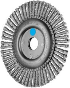 PFERD TOOLS PIPELINE Bürste gezopft RBG für Winkelschleifer, Edelstahl-Draht Ø 0,50 mm, Farbe Silber/Blau, Durchmesser: 150 mm, Breite: 6 mm, Bohrung: 22,2 mm - Bild 1