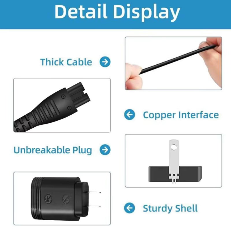 Panasonic Ladegerät AC Netzteil in Schwarz für Rasierer RE7-87 RE7-59 RE7-40 RE7-68 RE7-51 ER-GC20 ES-LV65-S ES-LA93-K EW-WSL7 mit 4,8 V und 1,25 A - Bild 3