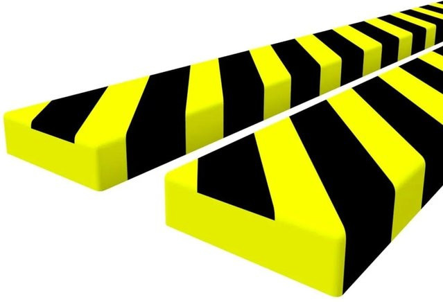DELUKE Kantenschoner EDDI 2er Set Gelb Schwarz Eckschutz Schutzprofil Warnprofil aus Kunststoff B/T/H: 6 x 2 x 101,5 cm - Bild 1