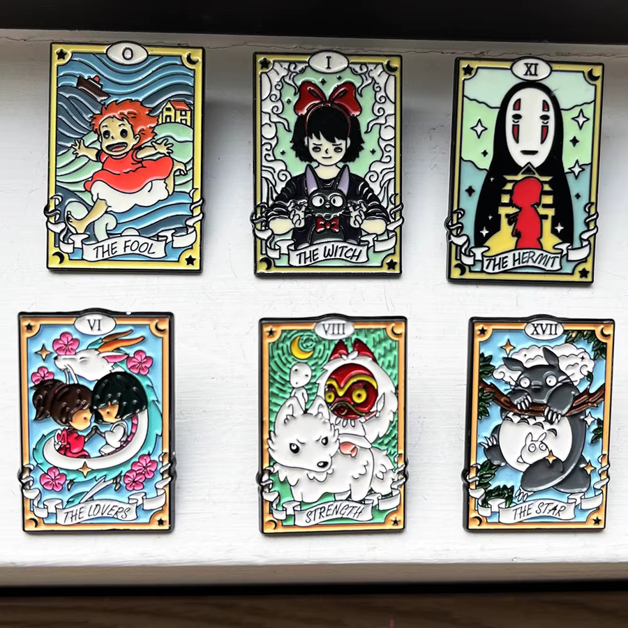Bandai Broschen-Set, 6-teilig, Anime-Tier-Emaille, Cartoon-Katzen, Mädchen - Bild 3