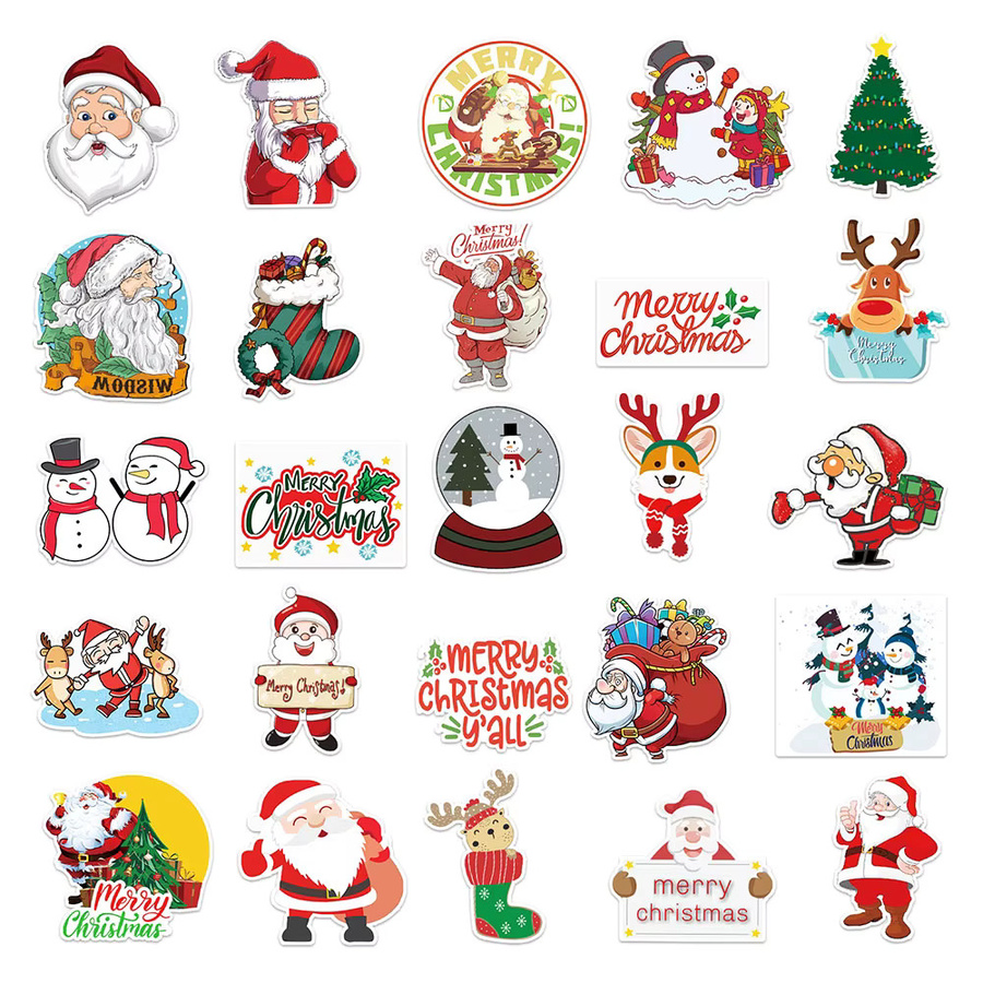 Charile Weihnachten Serie Aufkleber, Kawaii Cartoon Santa Claus, multicolour, paper - Bild 3