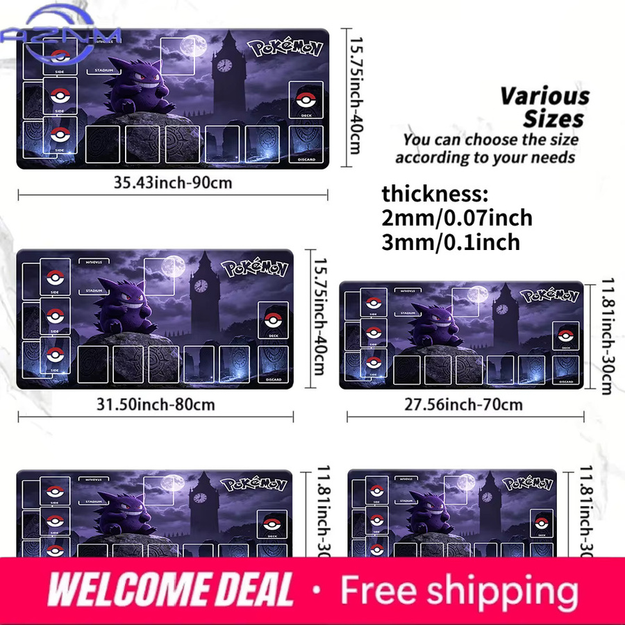 Potdemiel Anime Gengar Friedhof Uhrenturm TCG Spielmatte Gaming-Mauspad in Multicolour - Bild 2
