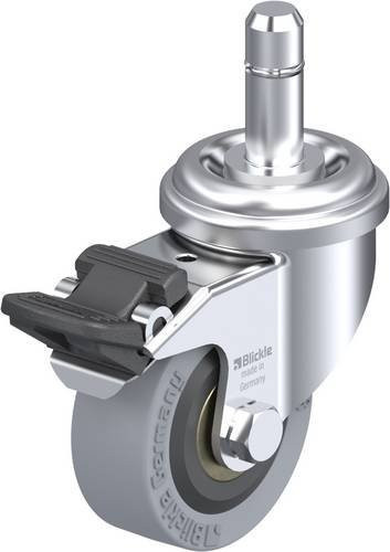 Blickle LRA-VPA 50K-FI-ES Lenkrolle mit Feststeller, Rad-Durchmesser: 50 mm, Tragfähigkeit: 40 kg, Farbe: Grau/Schwarz/Silber - Bild 1