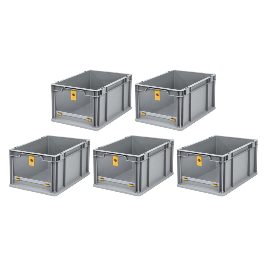 PROREGAL SparSet 5x Eurobox NextGen Insight Cover Eurobehälter Transportbox, Farbe: Gelb, H x B x T: 22 x 30 x 40 cm, 20 Liter - Bild 2