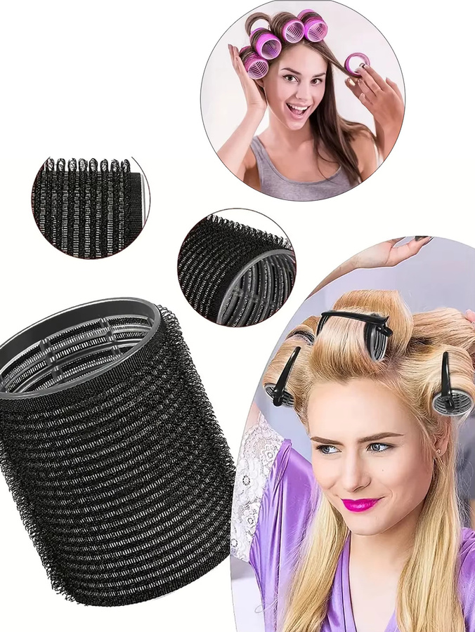 Wärmefreies Lockenwickler-Set, 6-teilig, selbsthaftend, für Echthaar-Perücken - Bild 2