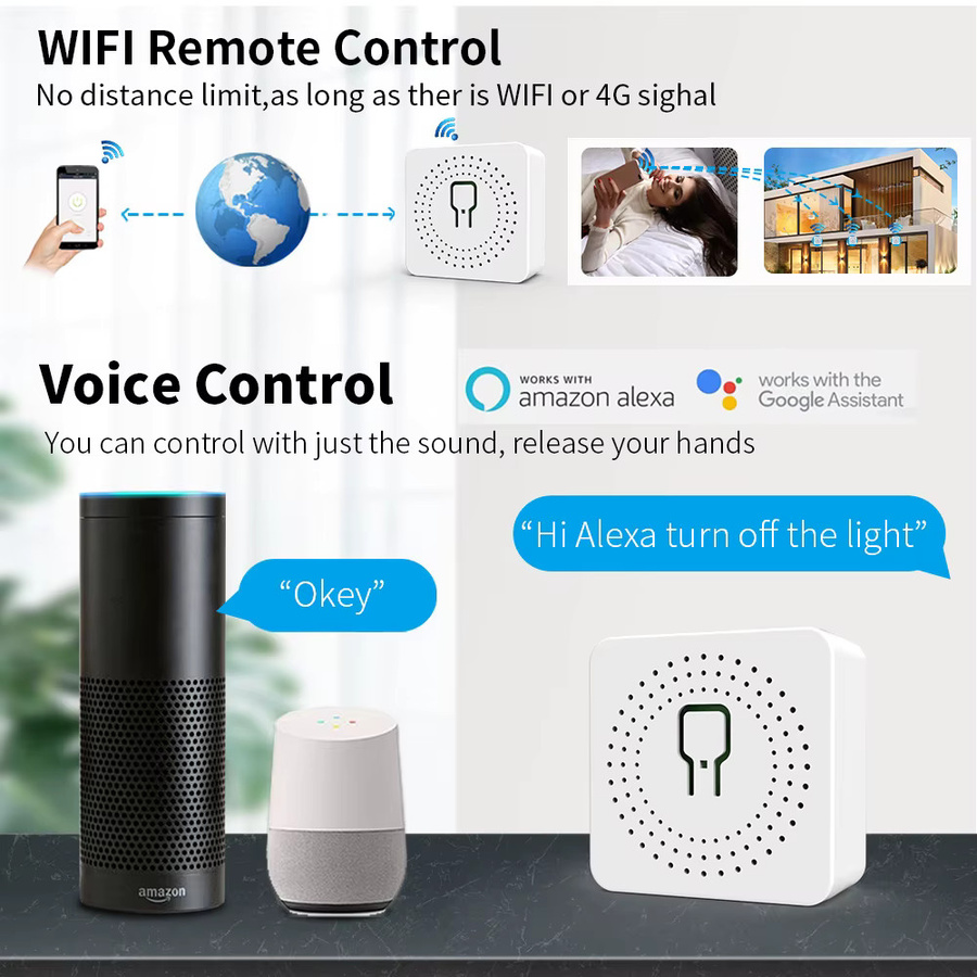 Tuya WiFi Smart Switch 16A kabellose Fernbedienung in Weiß für Smart Life App und Alexa-Sprachsteuerung - Bild 2
