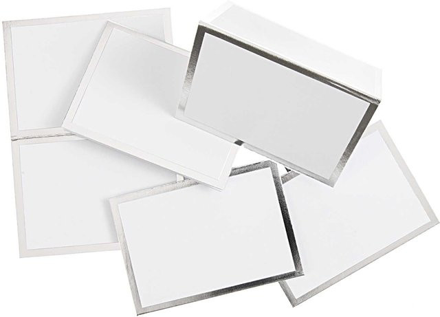 Rico Design Paper Poetry Tischkarten mit Hot Foil in Silber, 6 Stück, B: 9 cm, H: 12,7 cm - Bild 1