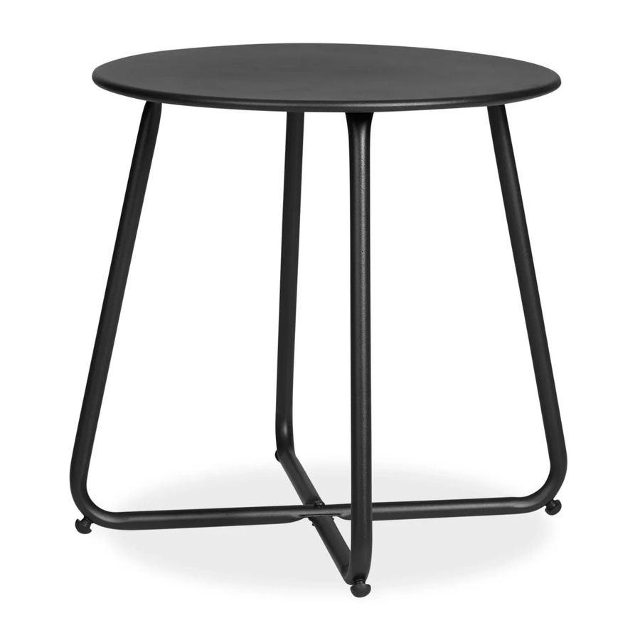 Homestyle4u Gartentisch Beistelltisch Rund in Schwarz aus Metall mit modernem Design, Durchmesser: 44,5 cm - Bild 2