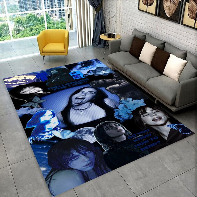 MINISO Billie Eilish Teppich Rutschfeste Bodenmatte für Wohnzimmer und Schlafzimmer - Bild 1