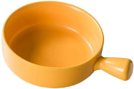 Fulv Keramik-Backschüssel in Orange, runde Ofenform mit Griff, mikrowellen- und spülmaschinenfest - Bild 1