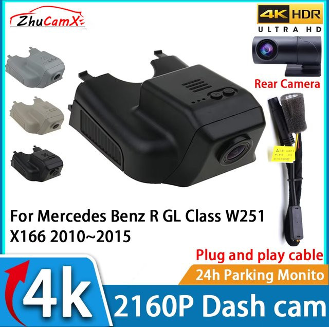 ZhuCamX Dashcam Auto-Videorekorder mit Nachtsicht in UHD 4K 2160P für Mercedes Benz R GL Klasse W251 X166 2010-2015 - Bild 1