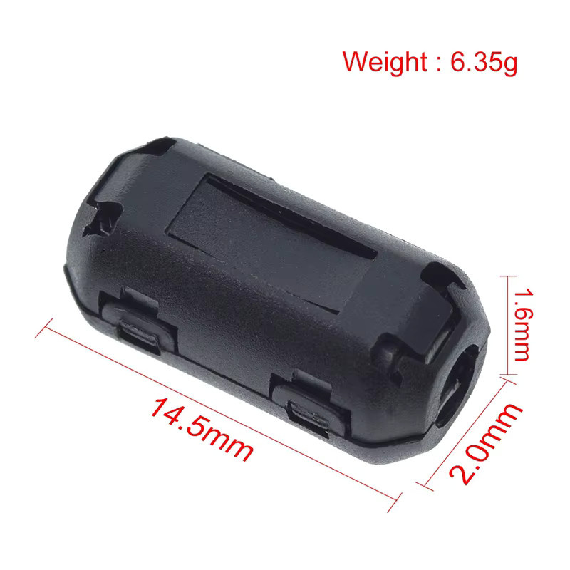 Si Tai&SH Clip-On Ferritringkern zur EMI RFI Geräuschunterdrückung für Kabel und aktive Komponenten, Schwarz, 5 mm - Bild 2