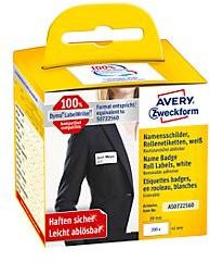 Avery Rollenetiketten in Weiß mit besonders hoher Klebekraft, 200 Stück, Breite: 4,1 cm, Höhe: 8,9 cm - Bild 1