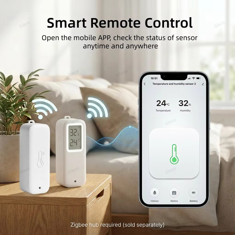 Tuya Zigbee/Wifi Temperatur- und Feuchtigkeitssensor in Weiß, wasserdichter LCD-Thermometer und Hygrometer für Innen- und Außenbereich, kompatibel mit Alexa und Z2M - Bild 4