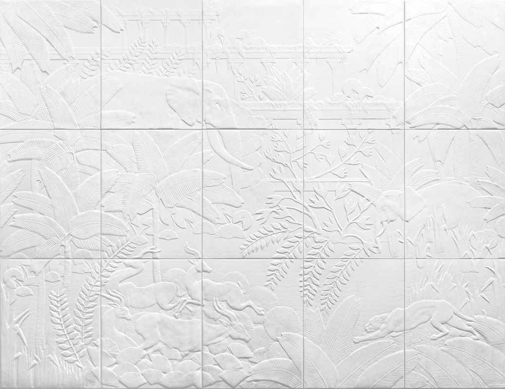 Arte International Mural Between Rivers Wanddekor in Beige und Weiß im Boho-Stil - Bild 2