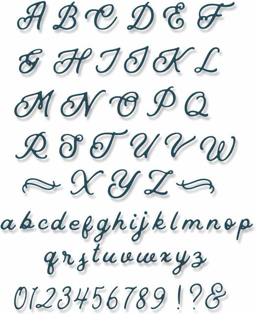 Sizzix Thinlits Die Scripted Alphabet by Jennifer Ogborn Stanzform - Bild 1