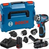 Bosch Akku-Bohrschrauber GSR 12V-35 FC Professional Set mit 2 x 3,0Ah Akkus und 5 Aufsätzen in L-BOXX