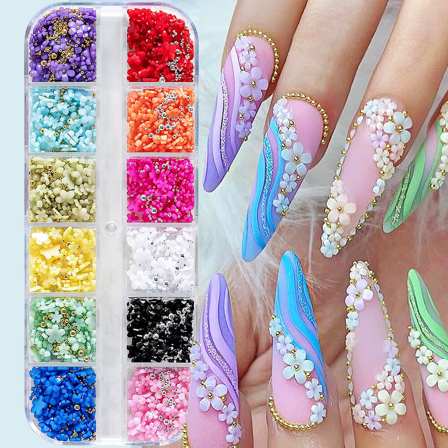 MingLee Nagel Charms Acryl Blume Mix Farben, Glänzend - Bild 3