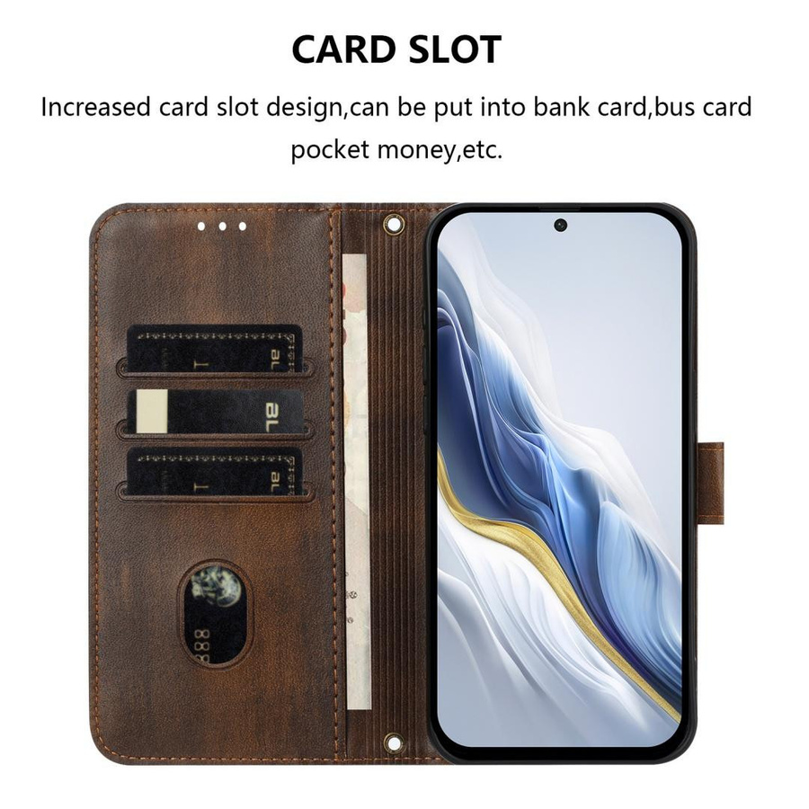 Leder Magnet Klapphülle für Samsung Galaxy A55 A35 A25 A15 A05 A56 A36 A26 A16 A06 A07 A37 A57 A05s in Braun - Bild 2