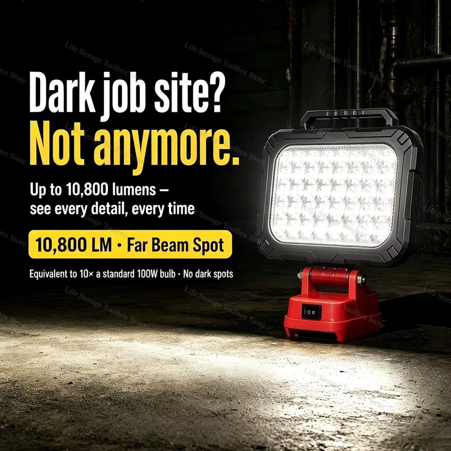 Milwaukee LED-Scheinwerfer Kompatibel mit M18 Akku Tragbare Kabellose Arbeitsleuchte für Outdoor und Notfall in Weiß - Bild 2