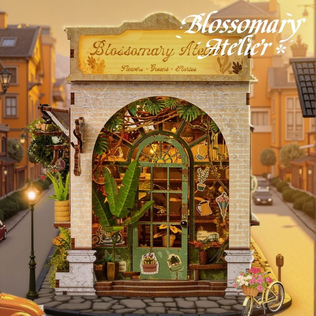 zuuton DIY Buchnischen-Set 3D Holzpuzzle Miniatur-Bücherregal in Natur und Mehrfarbig - Bild 1