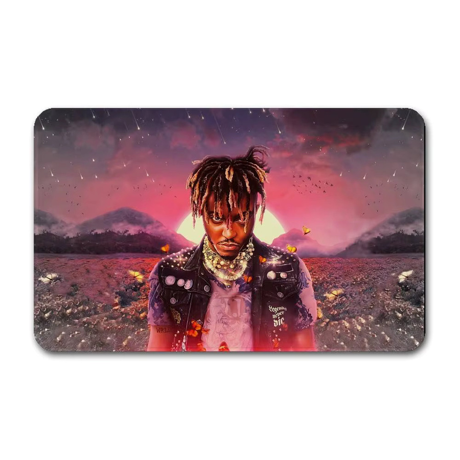 J-Juice Wrld 999er Rapper Fußmatte im nordischen Stil, rutschfest, mehrfarbig, B/T: 60 x 40 cm - Bild 5