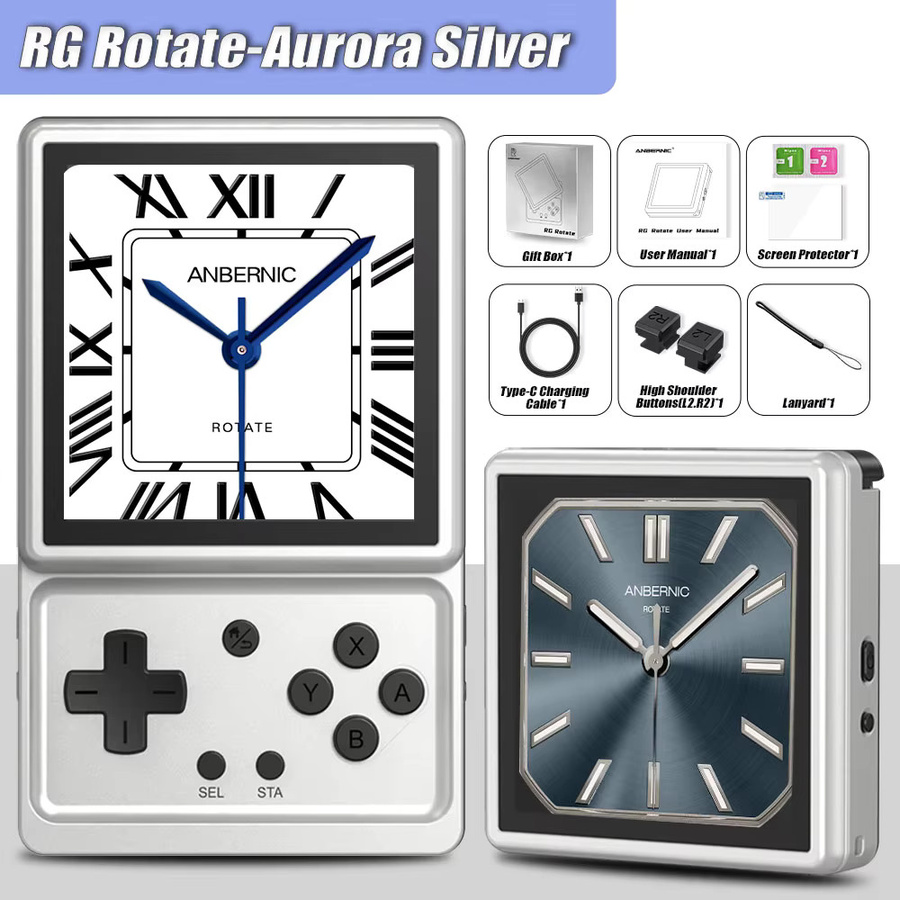 Anbernic RG Rotate Flip Tragbare Retro-Handheld-Konsole in Silber mit drehbarem Touch-IPS-Display, Hall-Joysticks und Android-Emulator - Bild 6