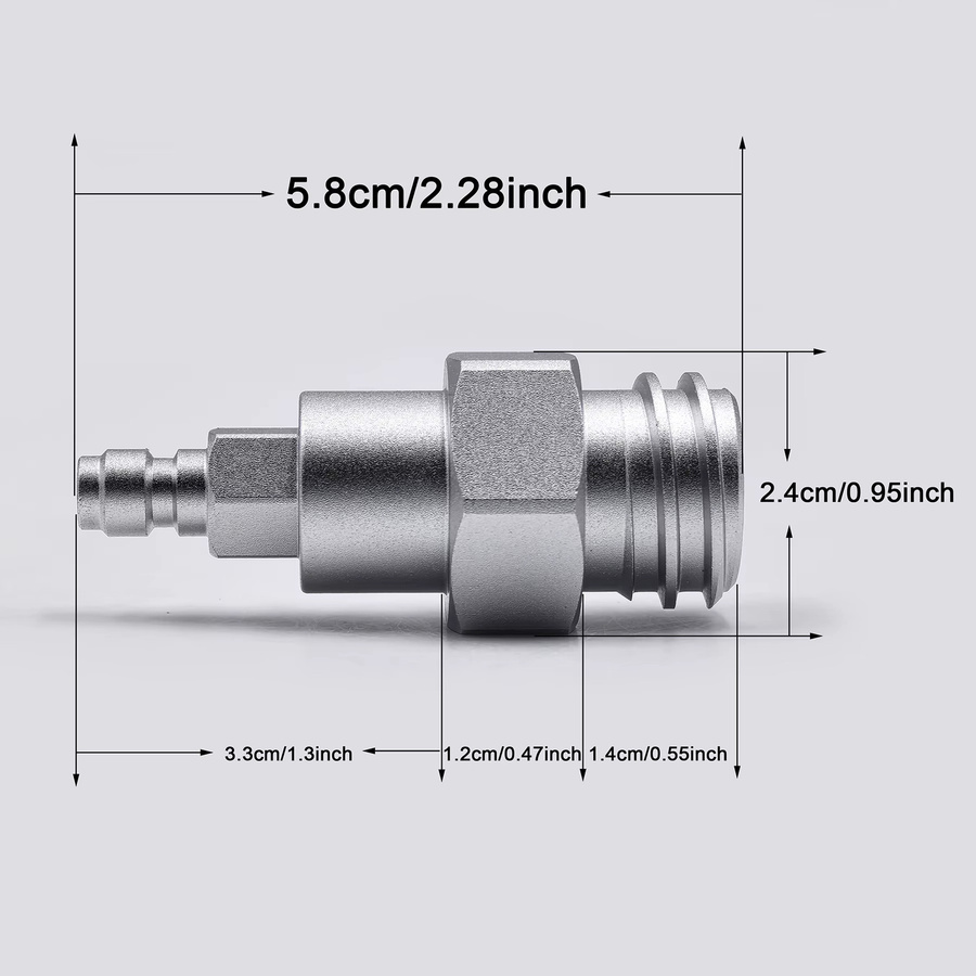BAZUKA Kohlendioxid-Fülladapter mit 8 mm Stecker und Schnellkupplung TR21-4 für Soda-Wassermaschinen und Mineralwasserbereiter, Farbe: Silber - Bild 2