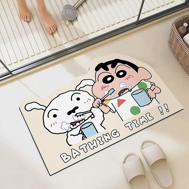 Saugfähige Badezimmer Bodenmatte mit Cartoon-Motiv von Yiran Furniture, rutschfest, Mehrfarbig, B: 60 cm, T: 40 cm - Bild 1